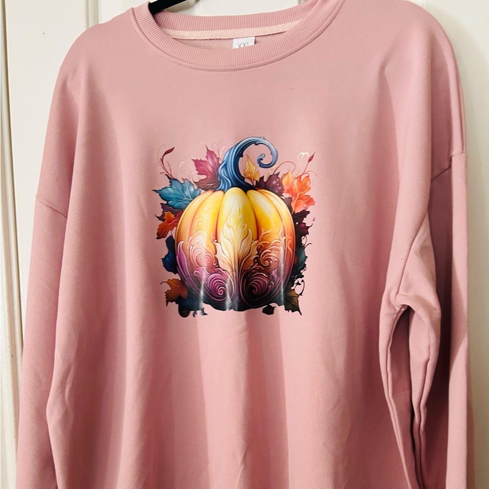 Pink Pumpkin Graphic Sweatshirt